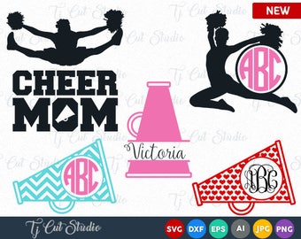 Cheer SVG Cut Files Cheerleader svg Cheerleading svg Cheer Monogram Frames Cheer SVG Cut Files Cheerleading silhouette Cheer Monogram, ai
