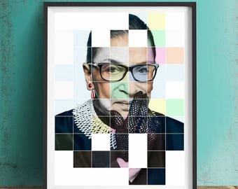 Ruth Bader Ginsburg RBG Art Print or Canvas, Artwork, Wall Art