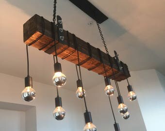 Rustic Industrial Multi Pendant Chandelier