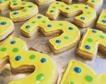 Number Sugar Cookies, Custom Favors, Third Birthday Party,