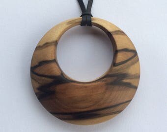 Black Heart Sassafras Wooden Boho Pendant