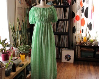 Green gingham dress Etsy