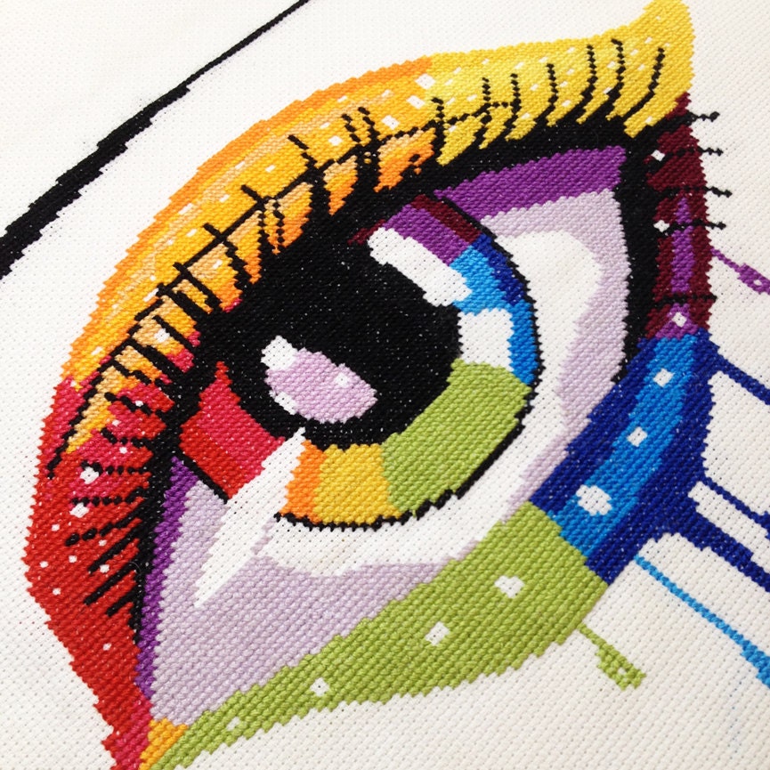 Modern and abstract cross stitch kits by YiotasXStitch on Etsy