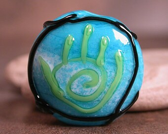 Healing Hand Lampwork Glass Focal Bead Divine Spark Designs SRA