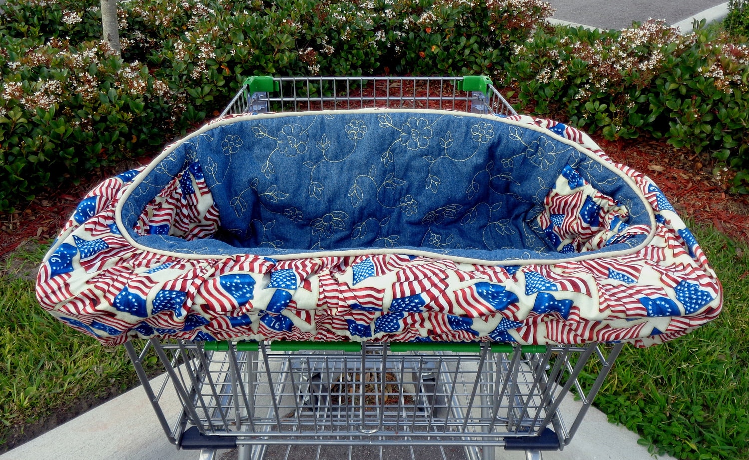 Dog Cart Cover Shopping Cart Cover for Dogs Quilted Denim