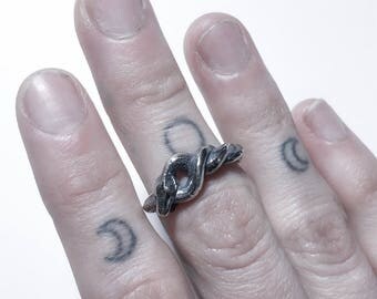Ouroboros ring in sterling silver (twisted snake serpent)