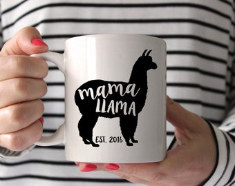 Mama Llama Mug . Christmas Mug for Mom - Gift for New Mom - Personalized Coffee Mug - Gift for mother - like mama bear, but funnier!
