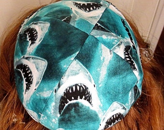 Jaws kippah great white sharks yarmulke Jaws the Movie kippah biting sharks sea life kippah sharks yamaka wild animals toddler or regular
