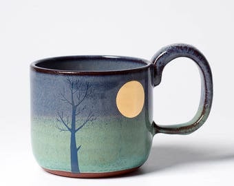 Lighter Gold Moon & Tree Mug