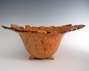 Wood Bowl - Cherry Burl Wood Turned Bowl - Artistic Bowl - Lathe Turned Bowl - Wood Turning Bowl - Christmas Gift - Wood Centerpiece Bowl