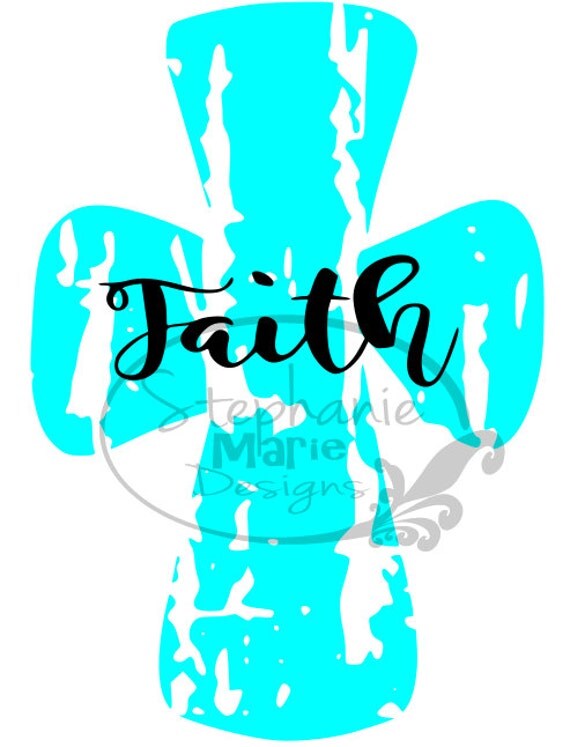 Download Faith Cross Grunge-SVG Cut File for use with Silhouette Studio
