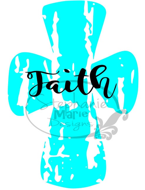 Faith Cross Grunge-SVG Cut File for use with Silhouette Studio