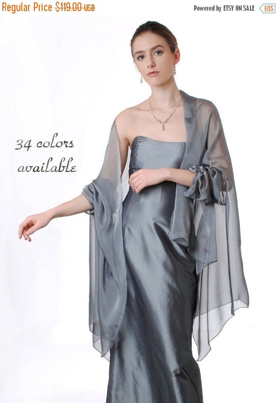 Promo sale: Evening Silk Chiffon Stole/ by ChicAuraAccessories