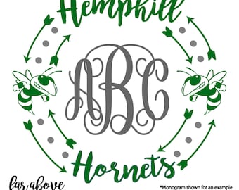 Hemphill Hornets SVG, DXF, png, jpg digital cut file for Silhouette or Cricut