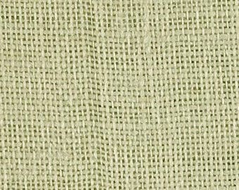 End of Bolt Remnant - Sage Green Burlap Fabric