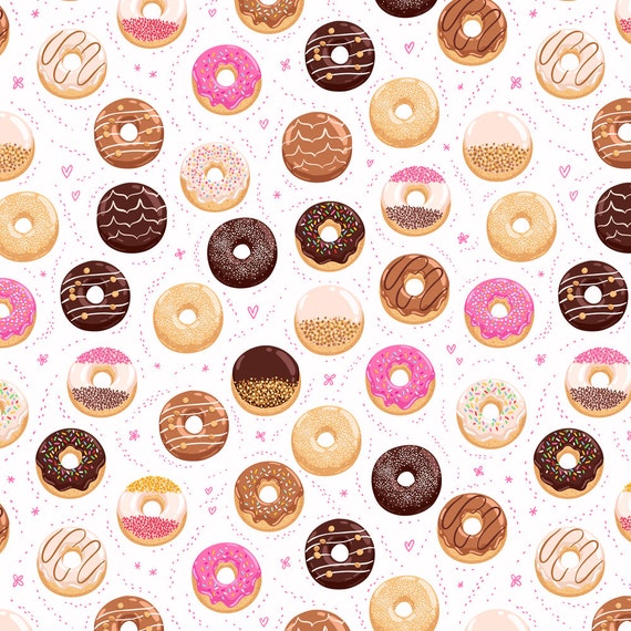 Pink Donut Fabric Donuts Medium Scale By Stolenpencil Kids