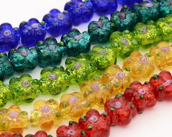 Lampwork Glass Flower Bead Mix - 20 beads - *See note for colors