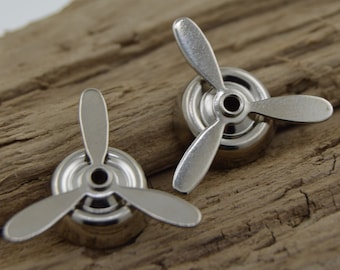 Metal Steampunk Airplane Propeller Component - Rotating- Lot of four (4) - 22mm, MB060