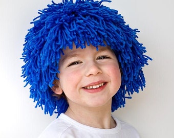 PDF Sewing Pattern Thing 1 & Thing 2 Blue hair Yarn wig for party costume