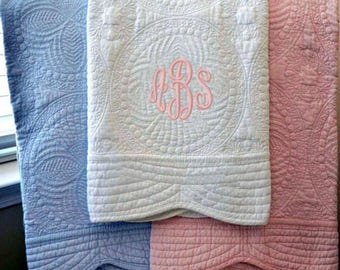 baby quilt, monogrammed, quilt, heirloom, monogrammed blanket, baby gift, custom blanket