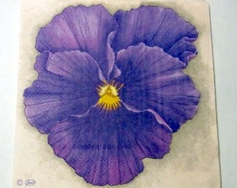 Decoupage Napkins, vintage paper napkins,purple lily flower