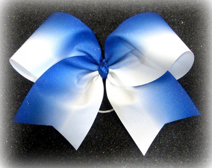 Cheer Bows, Glitter Cheer Bow, Ombre Glitter Bow, Blue Cheer Bow, Ombre cheer Bow, Team Bows, Dance Bow, Cheerleader Bow, Practice Cheer Bow