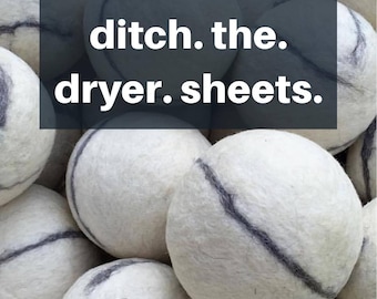 Wool Dryer Balls All Natural Handmade in USA Eco friendly locally sourced ethically raised wool