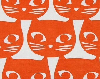 Tissu chats orange amusants tissu épais design Scandinave