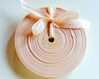 Vintage 1930's-40's French Woven Ribbon -Milliners Stock- 5/8 Inch Gorgeous Taupe Rosy Beige