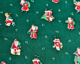 Vintage santa fabric | Etsy