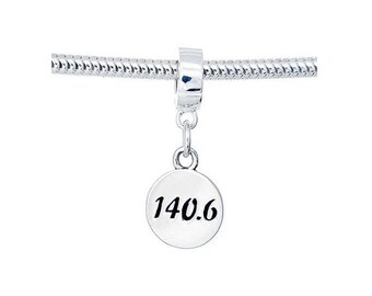 140.6 Sterling Silver Charm European Bead- Triathlon Jewelry