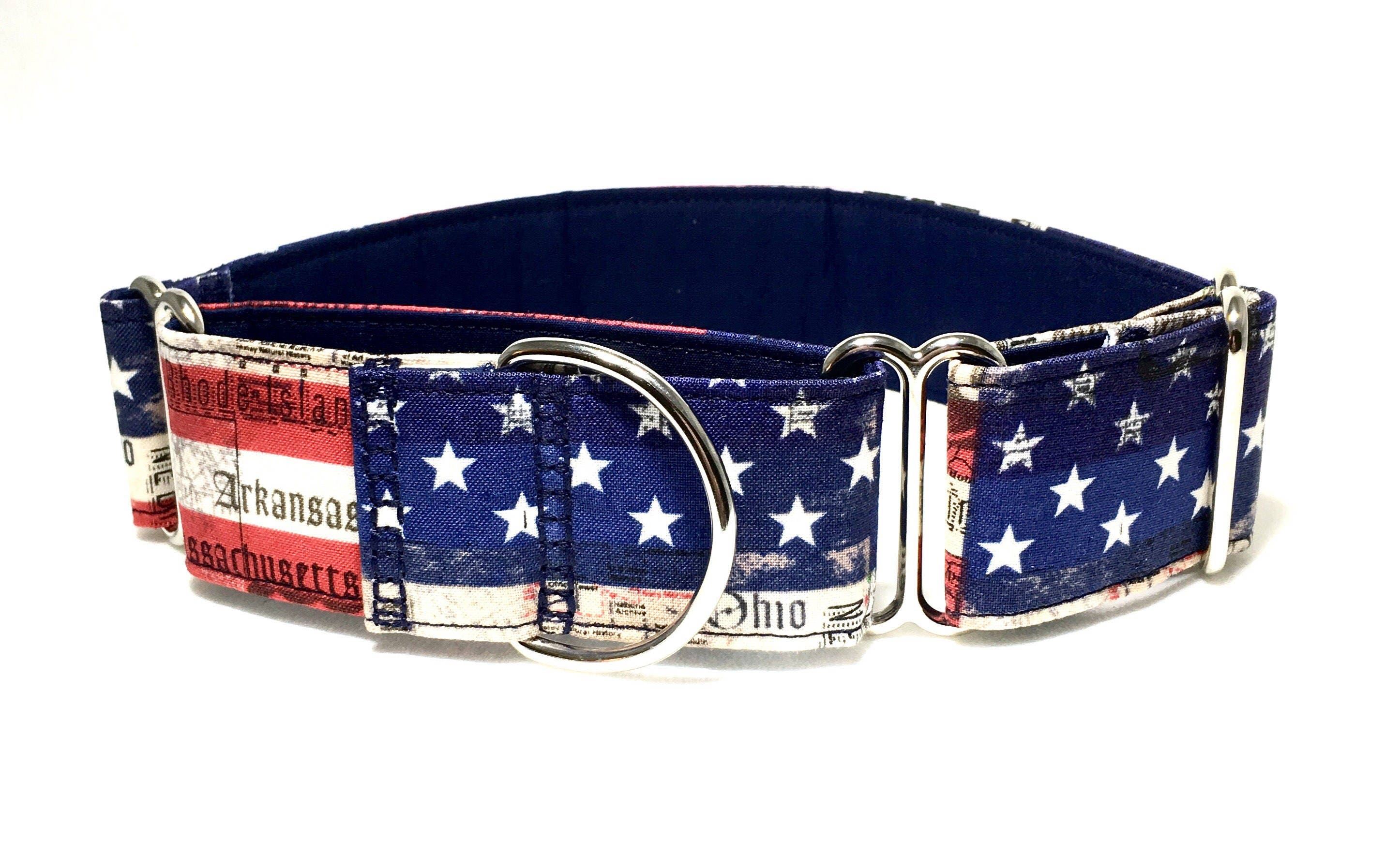 Martingale Dog Collar American Flag Red White Blue