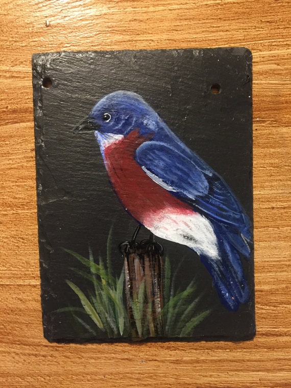 Slate Sign Birds slate sign bluebird plaque painted bluebird