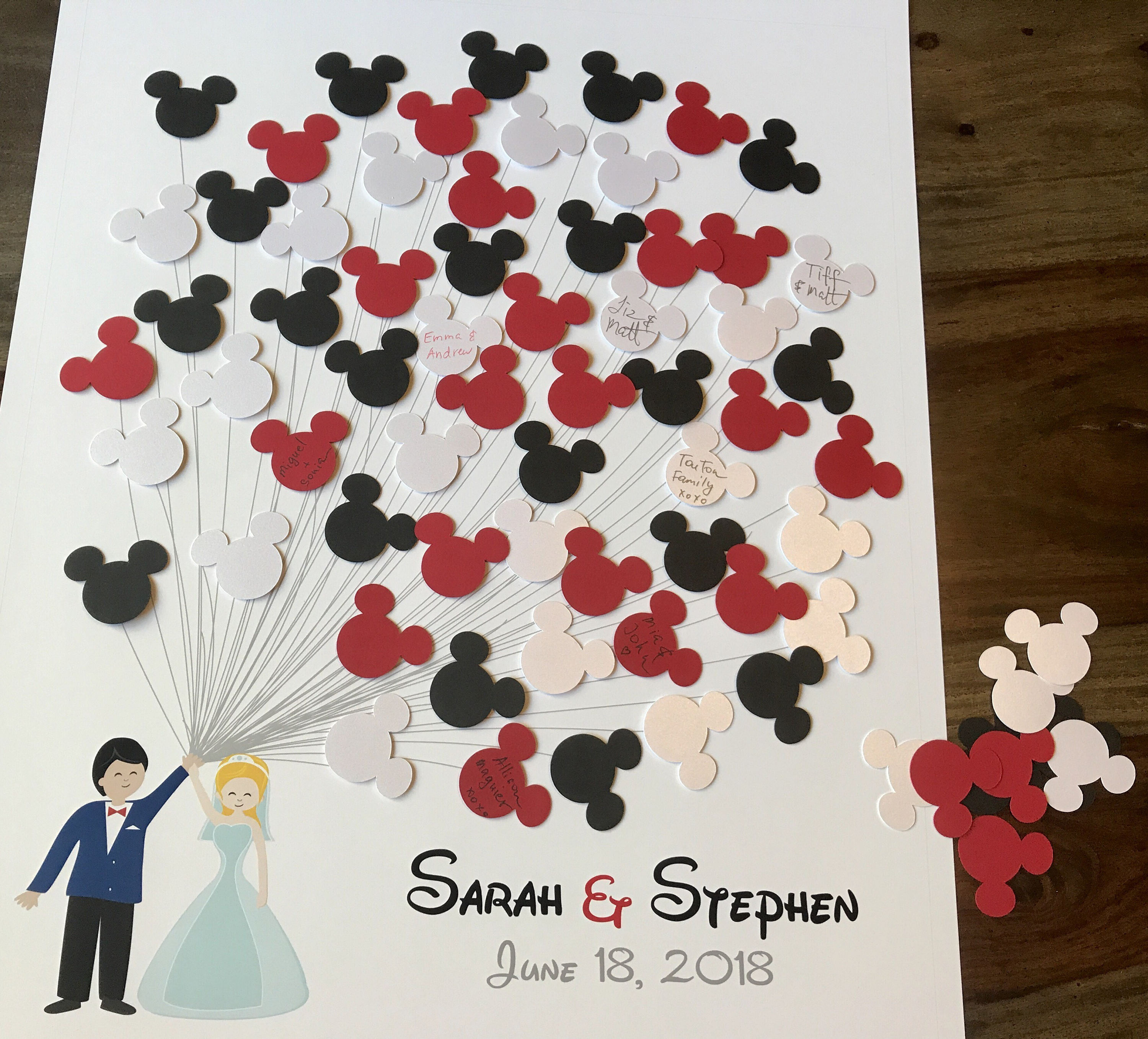 3D Disney wedding guest book Disney guestbook Mickey Mouse