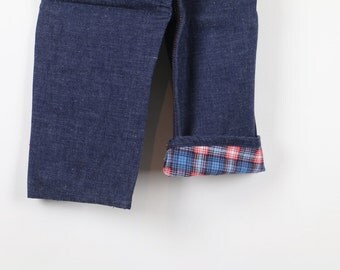 Vintage 1940s Jeans / 1950s Jeans / Deadstock Jeans / 1940s Pants Vintage Child Girls Boys Rockabilly Child Size 3 Deadstock Plaid Flannel