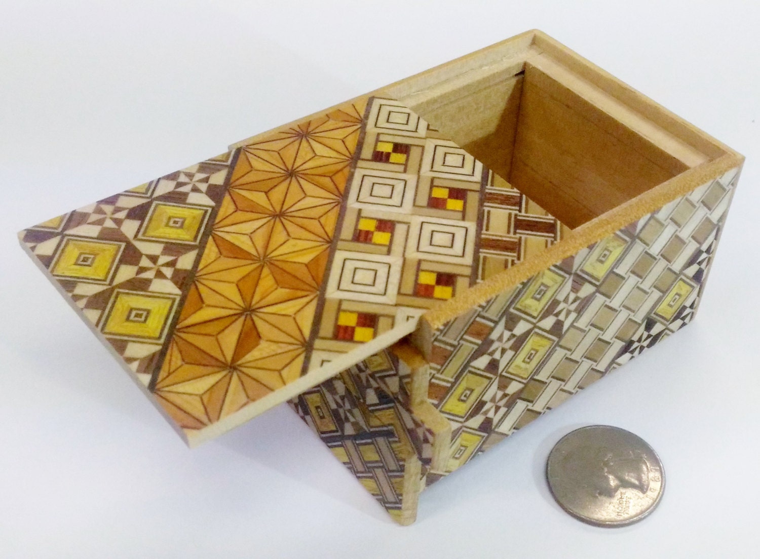 Japanese Puzzle box Himitsu bako 3.5inch 90mm Standard 7
