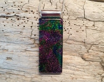 Dichroic glass jewelry, Dichroic glass, Dichroic Glass Pendant, Fused Glass Jewelry, handmade dichroic glass, glass pendant, glass