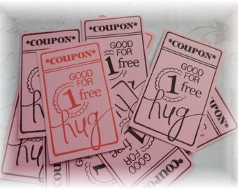 Coupon - Good for One Hug - Red or Black (10)