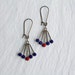 Navy Deco Earrings... Blue Glass Gems in Vintage Fan Settings