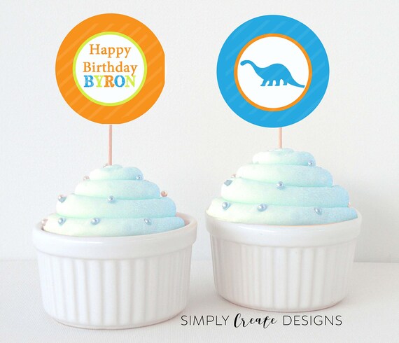 Dinosaur Cupcake Toppers DIGITAL File 8.5 x 11 JPEG File Personalized Il_570xn