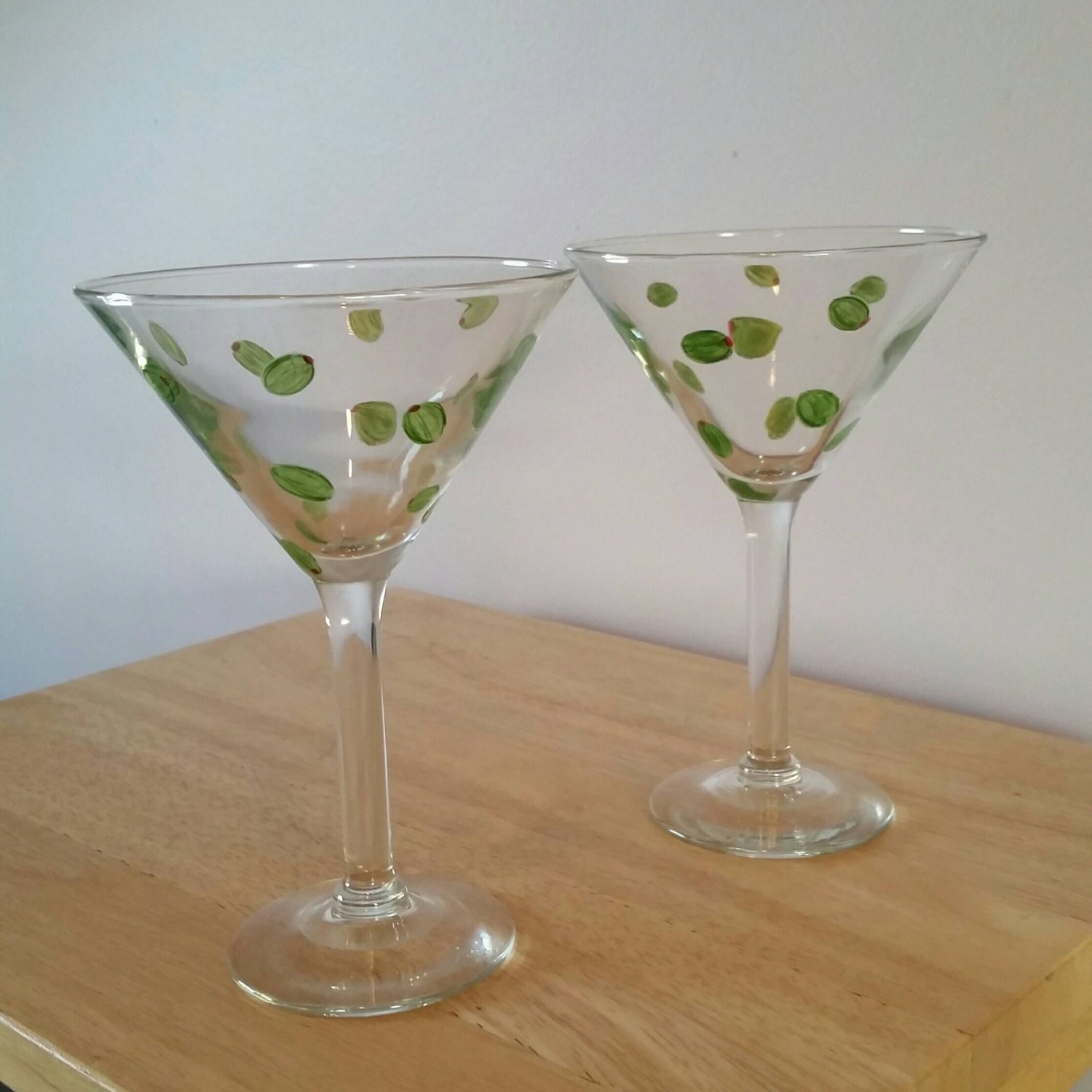 Olive Dirty Martini Glass Set Personalization Available