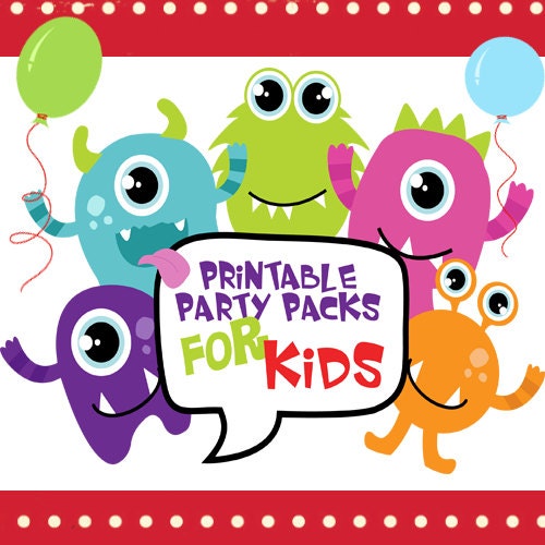 Simple DIY Kids Printable Party Packs by PrintablePartyPacks