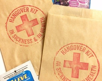 Hangover Kit - 10 Bachelorette Party Favor Bags - Hangover Kit Bags - Bachelorette Party Favors - Bachelorette Hangover Kit bags