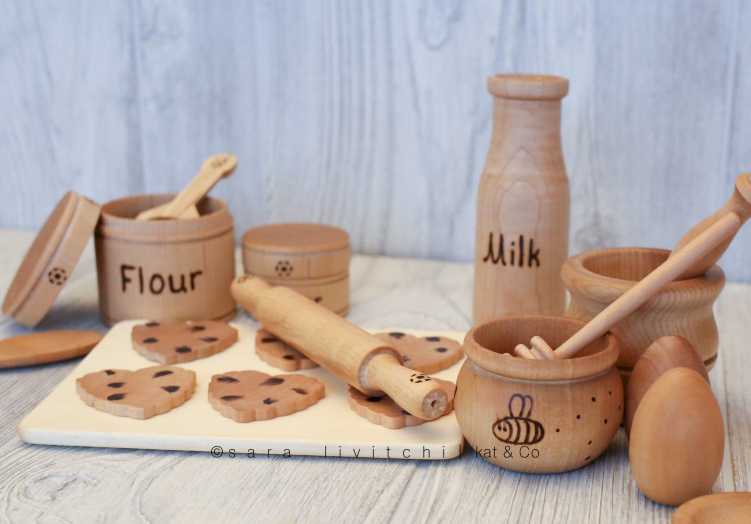 Deluxe edition Natural wooden Cookie Baking set for Play