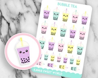 Kawaii Bubble Tea | Planner Sticker Sheet