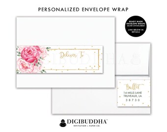 Floral Return Address Label Custom Envelope Wrap Address Sticker Wrap Around Label Return Address Labels Ready Made Printed Labels - Jenn
