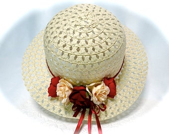 Easter Bonnets Girls Sunbonnets Tea Party Hat Flower Girl Hats GH-137