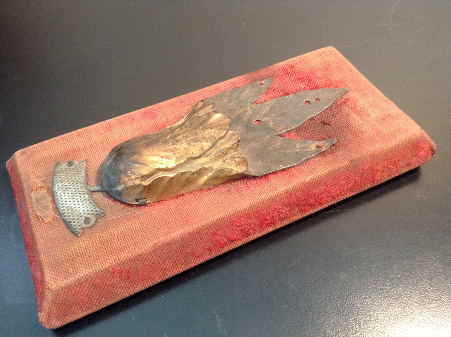 Antique Victorian era match holder match striker match box