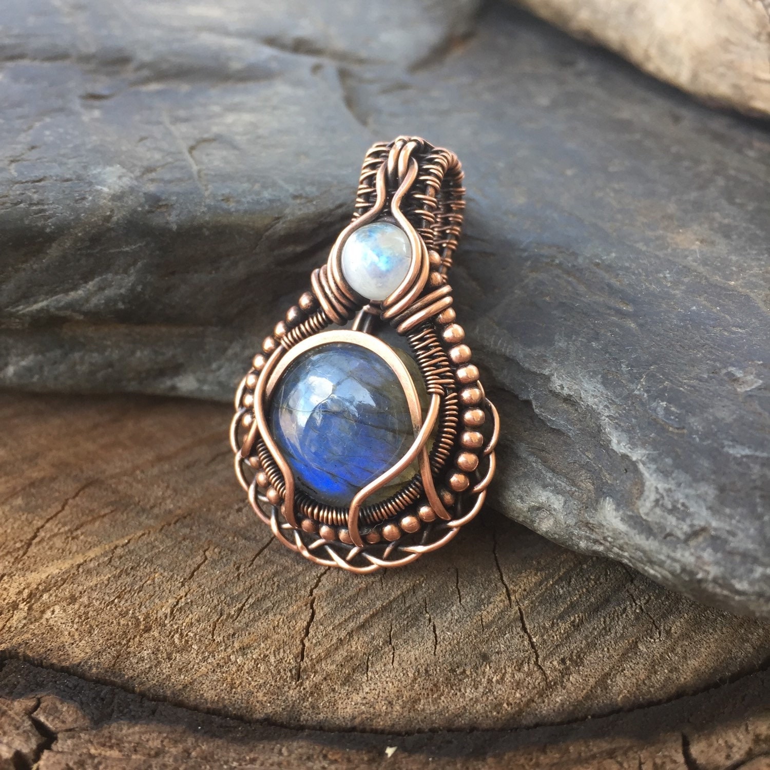 Wire Wrapped Pendant Heady Wire Wrap Wire Wrap Moonstone