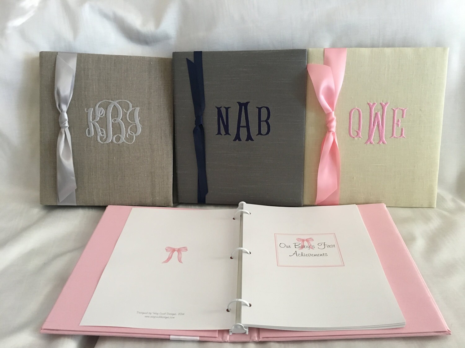 monogrammed baby book
